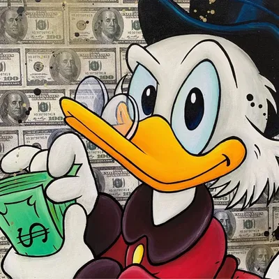 Живопись по номерам Скрудж Макдак с деньгами Scrooge McDuck Герои Дисней  Disney