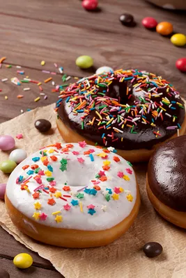 Wallpaper Food Donuts boards baking Sweets Icing sugar 640x960