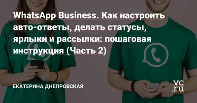 WhatsApp Business. Как настроить авто-ответы, делать статусы, ярлыки и  рассылки: пошаговая инструкция (Часть 2) — Екатерина Днепровская на vc.ru