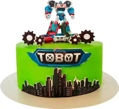 Торт Tobot на 5 лет 0702322 стоимостью 16 800 рублей - торты на заказ  ПРЕМИУМ-класса от КП «Алтуфьево»