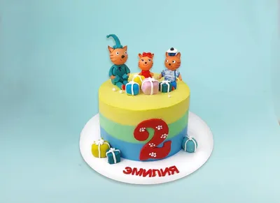 Оформление торта с героями мф Три кота в морском стиле_How to make a cake  Three Cats - YouTube