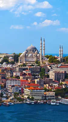 Picture Istanbul Turkey Marinas Motorboat Houses Cities 1080x1920