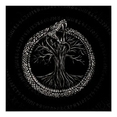 Ouroboros with Tree of Life Poster | Zazzle | Ouroboros art, Ouroboros  tattoo, Tree of life tattoo