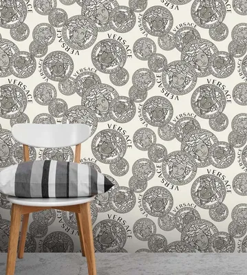 Versace V Rose Gold Vinyl Medusa Amplified Wallpaper