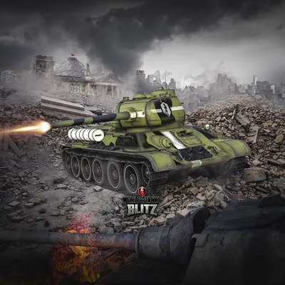 Picture WOT T-34 Tanks Firing Russian Blitz vdeo game