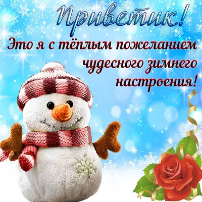 Открытка Зимний приветик! Улыбнись новому дню!